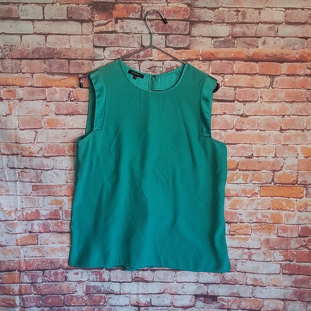 Lafayette 148 New York Teal Sleeveless Round-Neck Tank